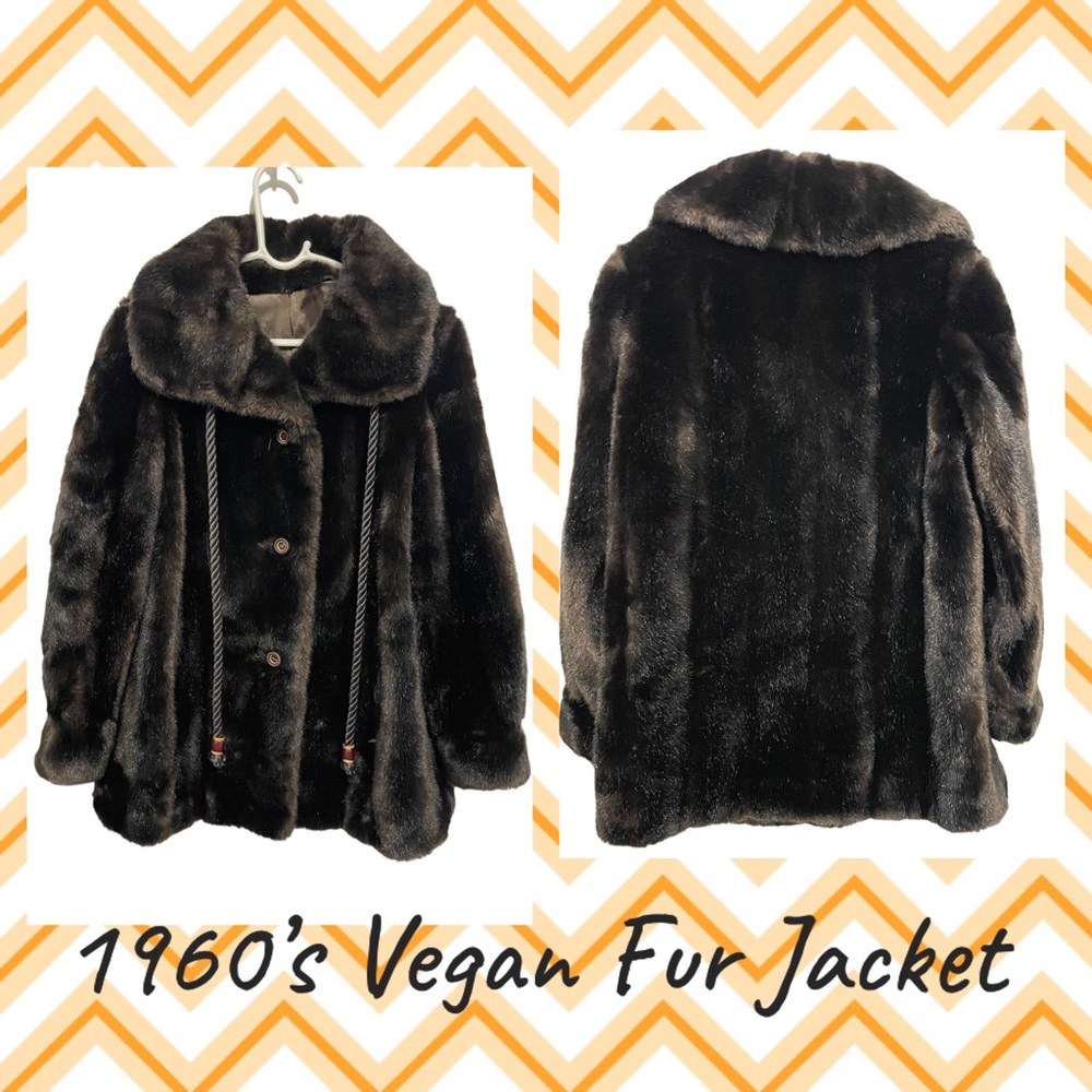 1960’s Elegant Vintage Vegan Fur Jacket- Grandella II styled by Sportowne Sz-M